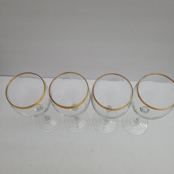 Set of Four Classic Gold-Band Goblets - Picture 8 of 8
